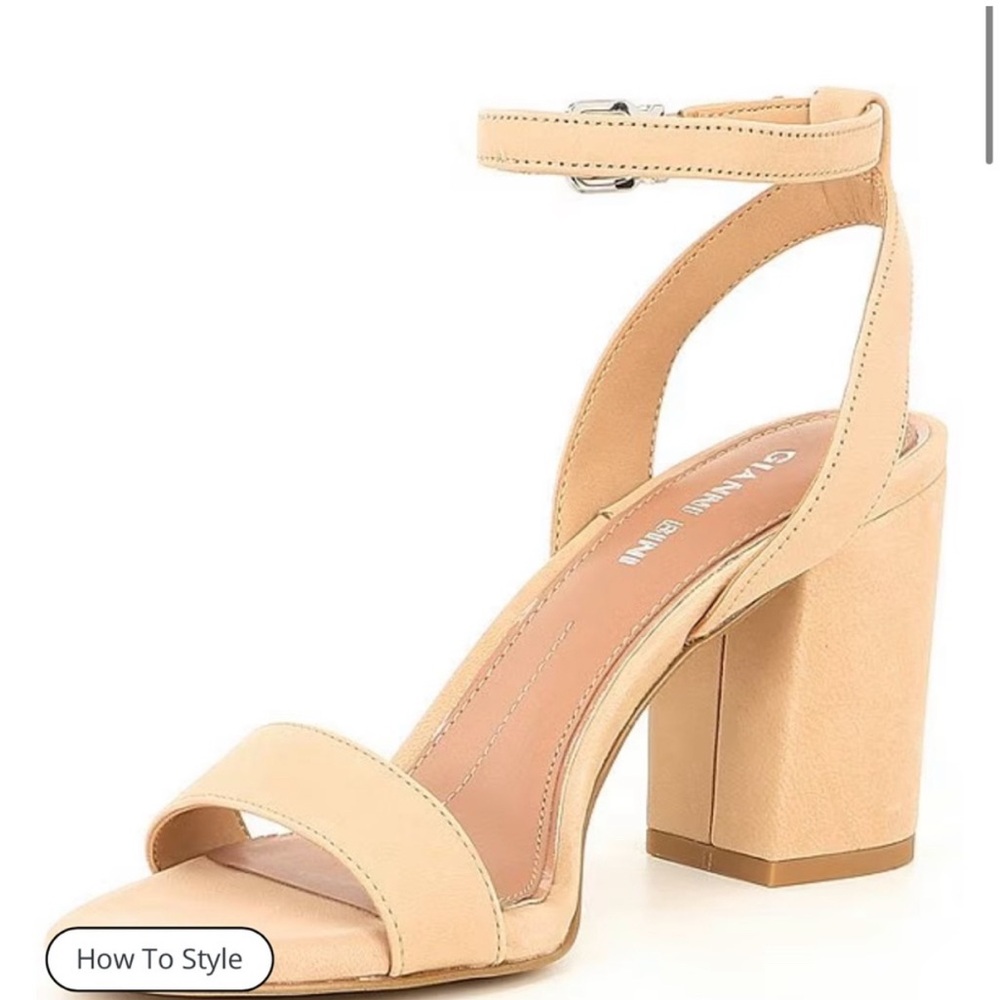 Gianni Bini Nude Block Heel Sandals